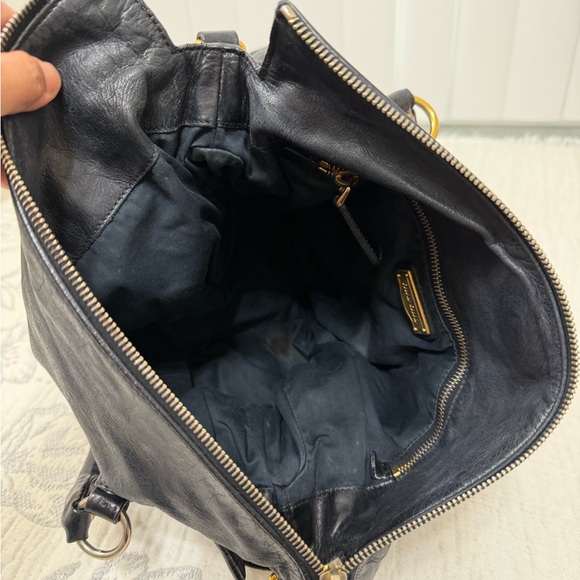 AUTHENTIC Miu Miu Black Leather Shoulder Bag with Gold Accents - Picture 14 of 14